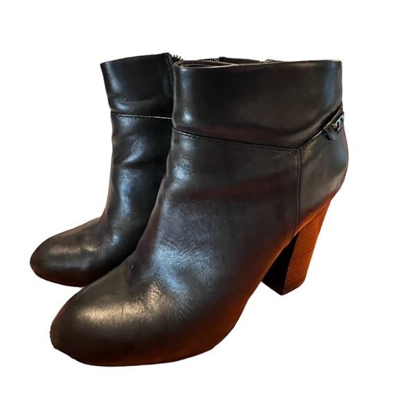 TORY BURCH - Black Booties with wood heel - Picture 1 of 5
